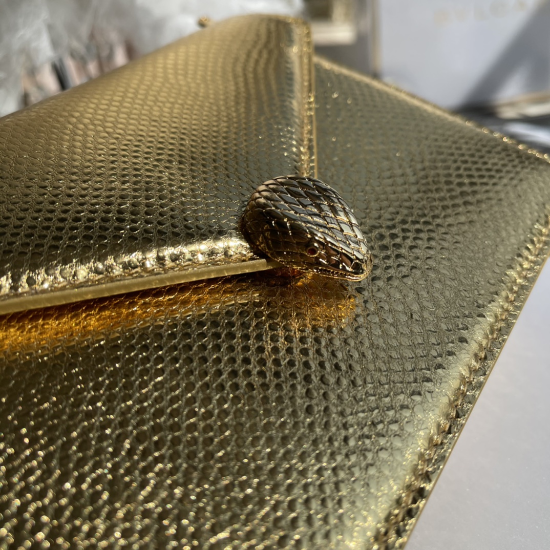 BVLGARI宝格丽Serpenti Forever系列限量款水蛇皮材质链条包290544