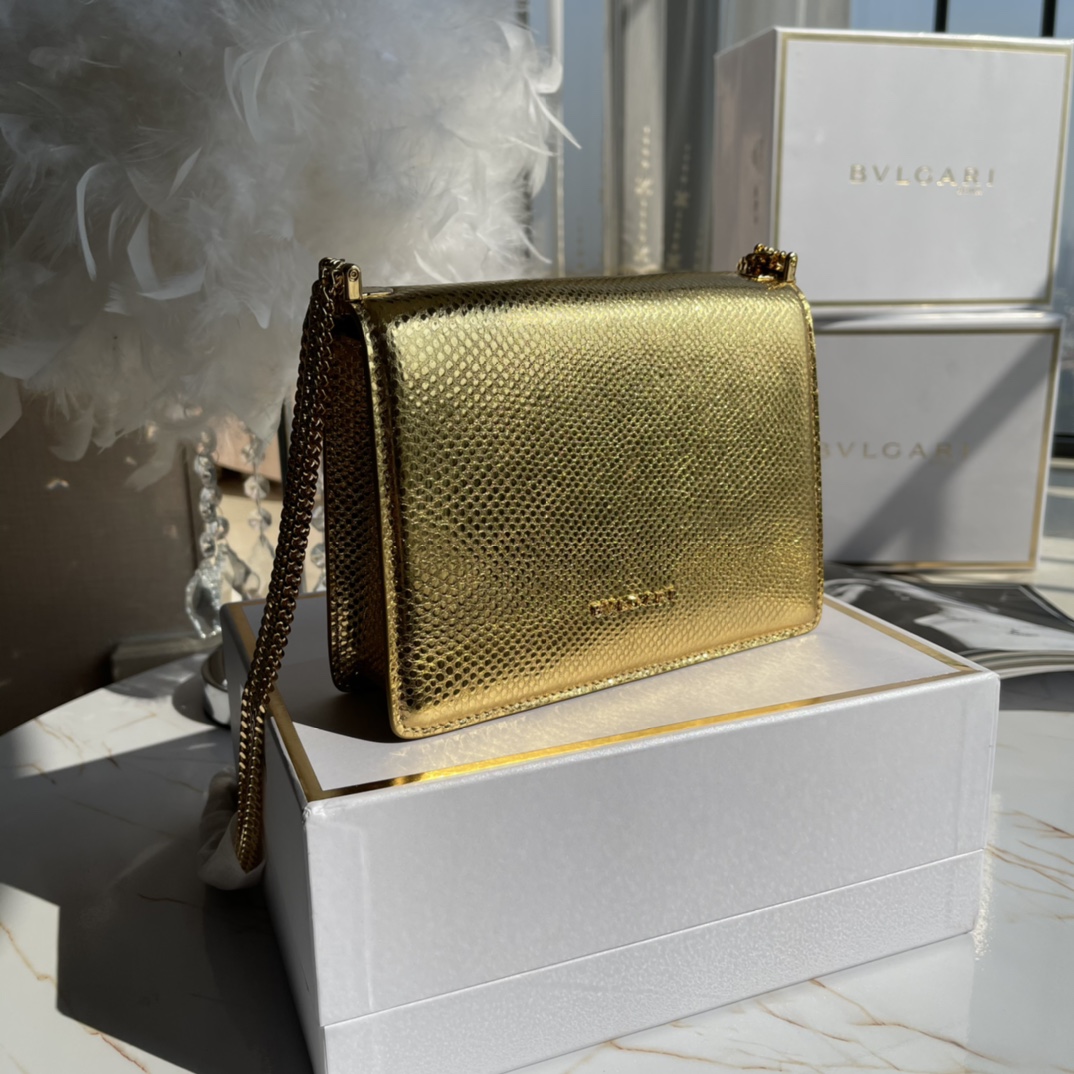 BVLGARI宝格丽Serpenti Forever系列限量款水蛇皮材质链条包290544