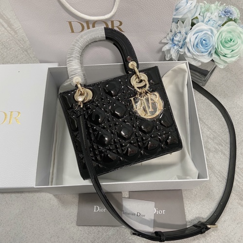 Dior Lady Dior Black Patent Leather Handbag Rose Gold Hardware Adjustable Strap 1 Dior Lady Dior Black Patent Leather Handbag Rose Gold Hardware Adjustable Strap