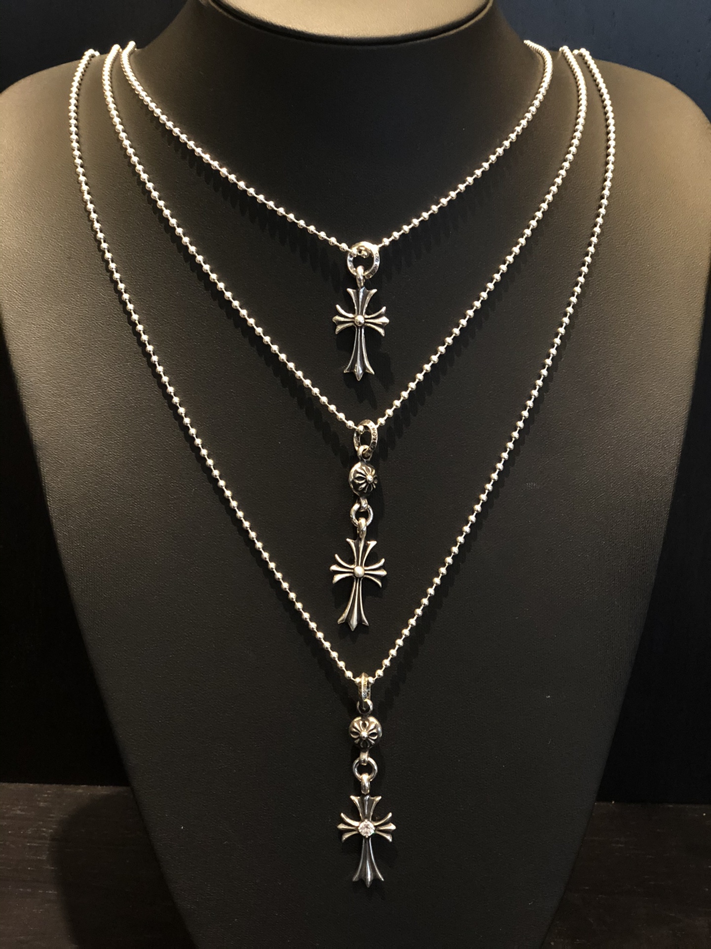 Chrome Hearts 𝗖𝗵𝗿𝗼𝗺𝗲 𝗛𝗲𝗮𝗿𝘁𝘀克罗心 十字吊珠链 三款