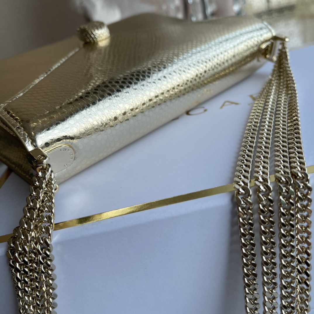 BVLGARI宝格丽Serpenti Forever系列限量款水蛇皮材质链条包290544