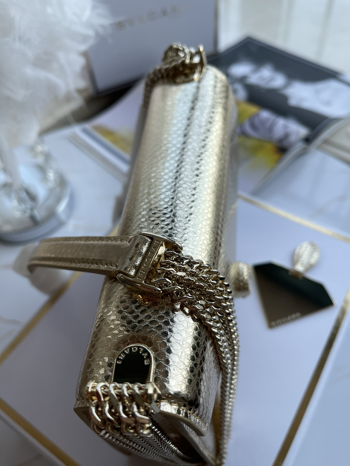 BVLGARI宝格丽Serpenti Forever系列限量款水蛇皮材质链条包290544