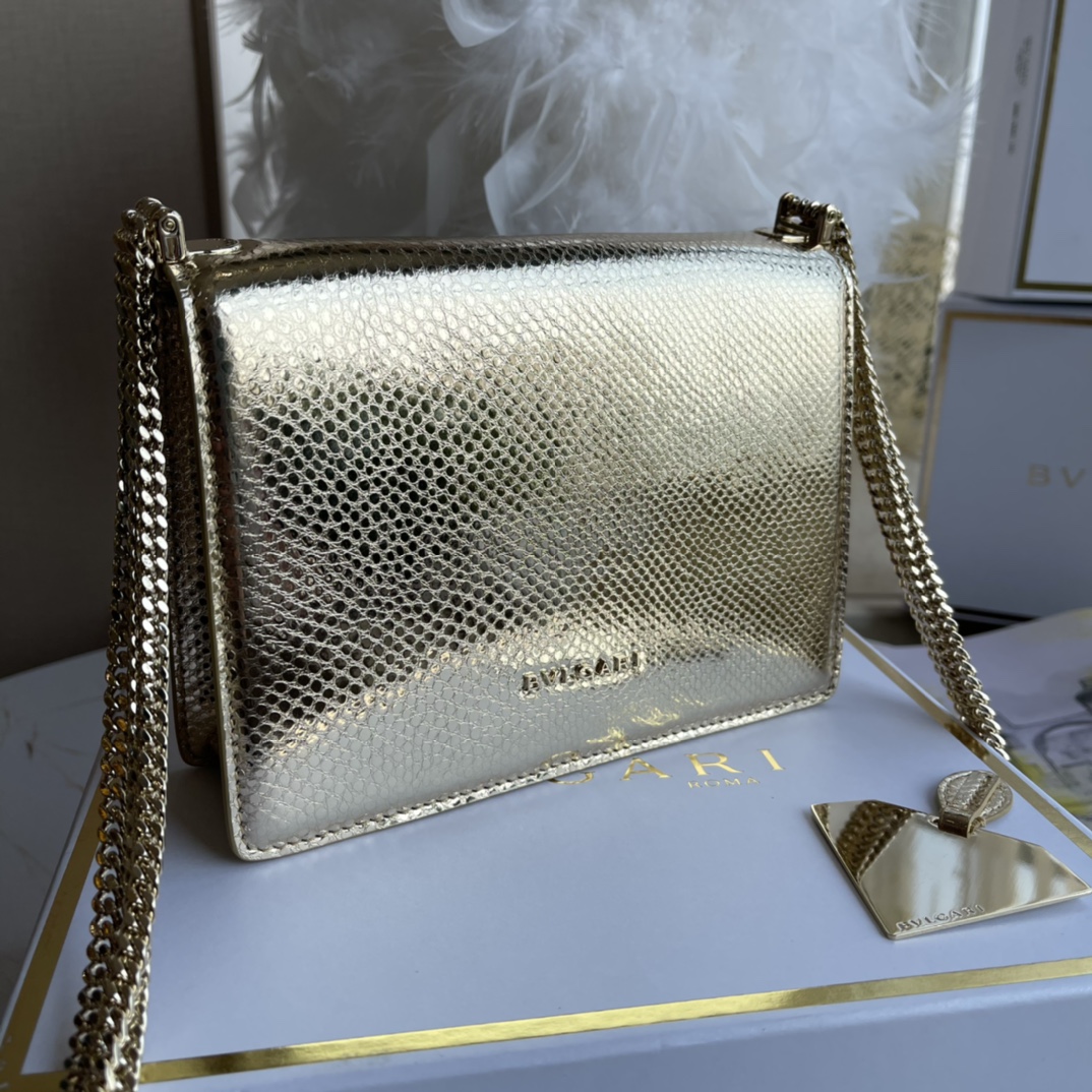 BVLGARI宝格丽Serpenti Forever系列限量款水蛇皮材质链条包290544