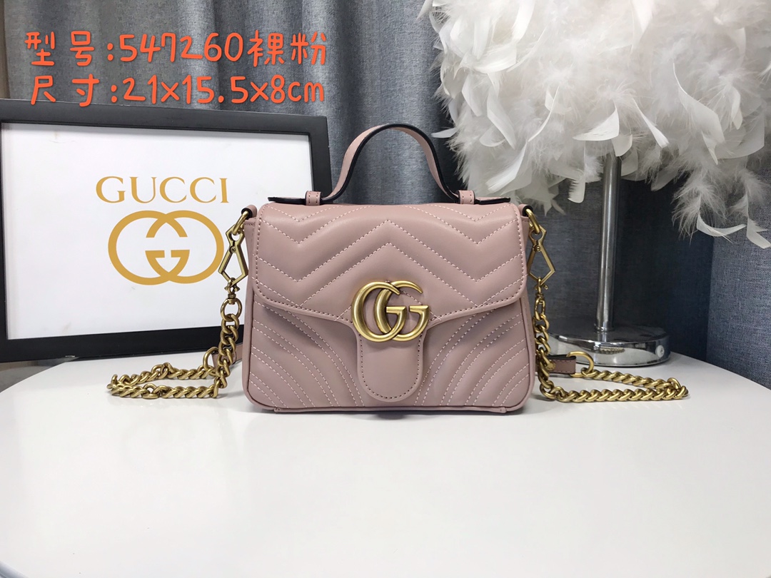 Gucci Marmont Różowy Skóra krowia Mini