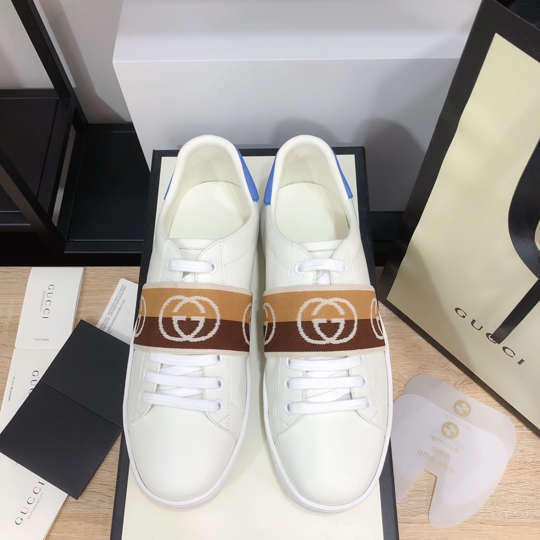 Gucci顶级版本GG情侣款小白鞋近