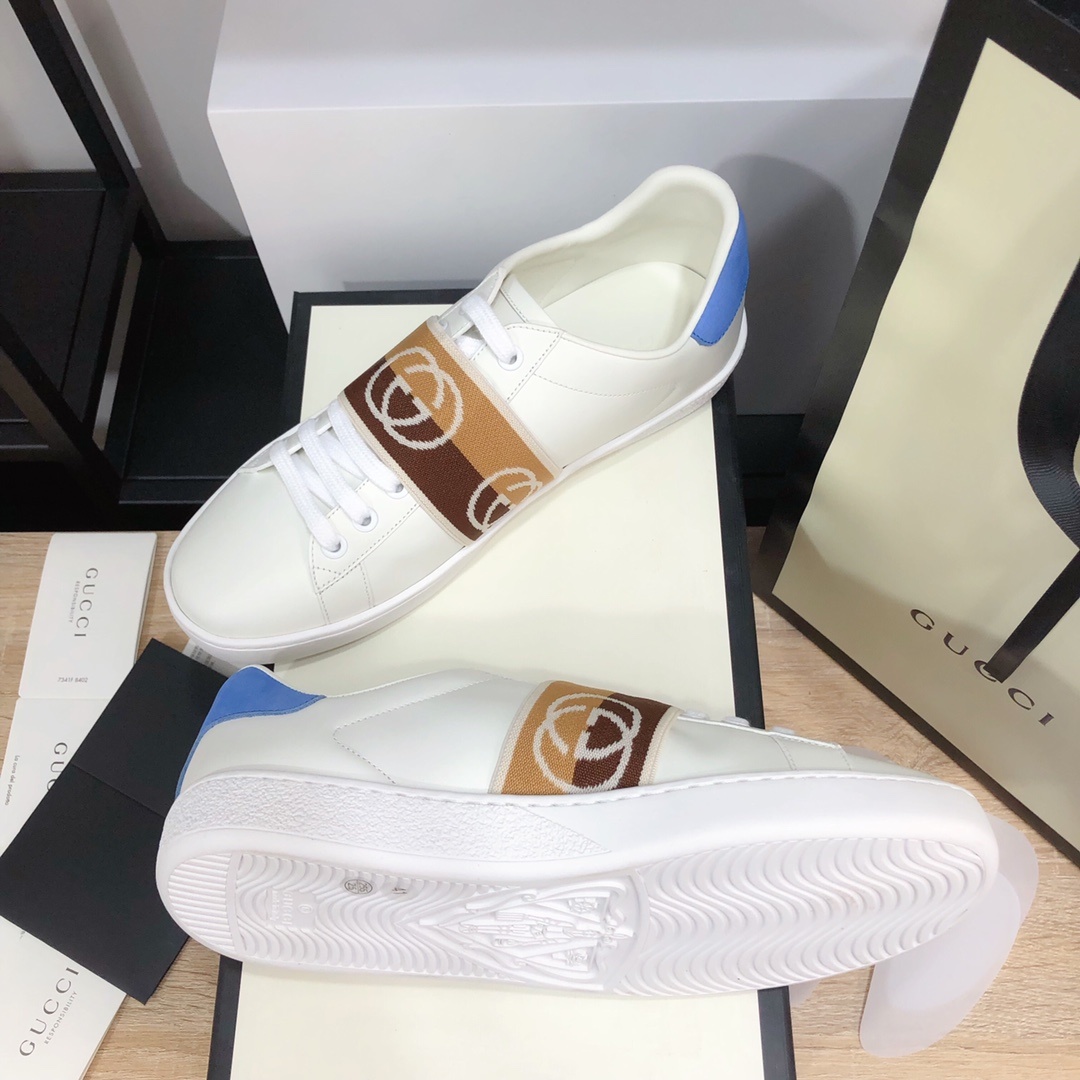Gucci顶级版本GG情侣款小白鞋近