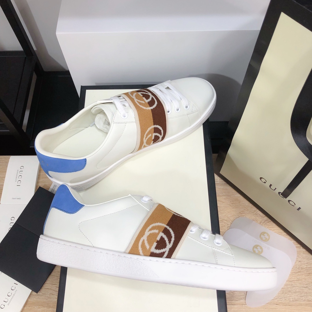 Gucci顶级版本GG情侣款小白鞋近