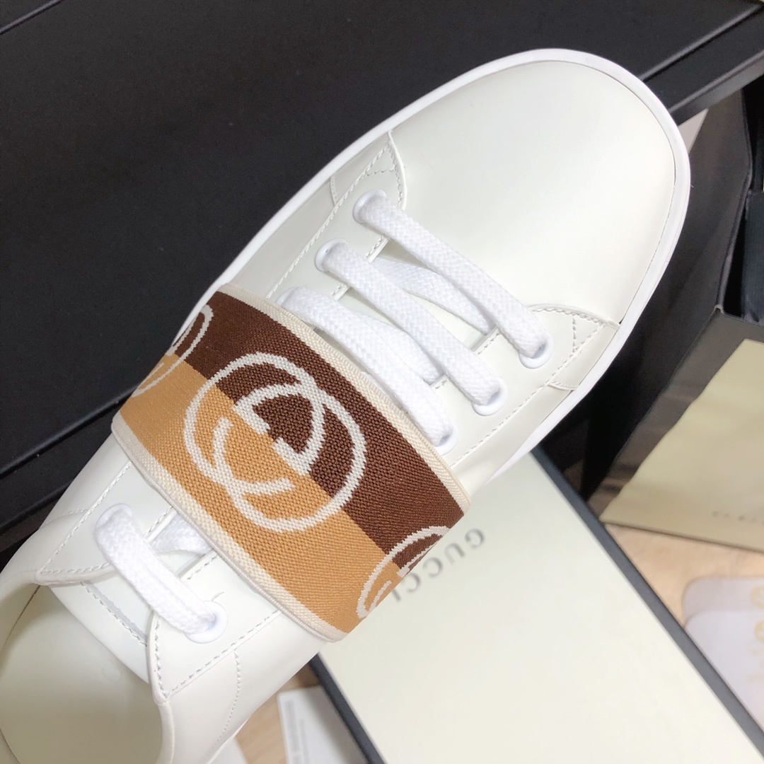 Gucci顶级版本GG情侣款小白鞋近