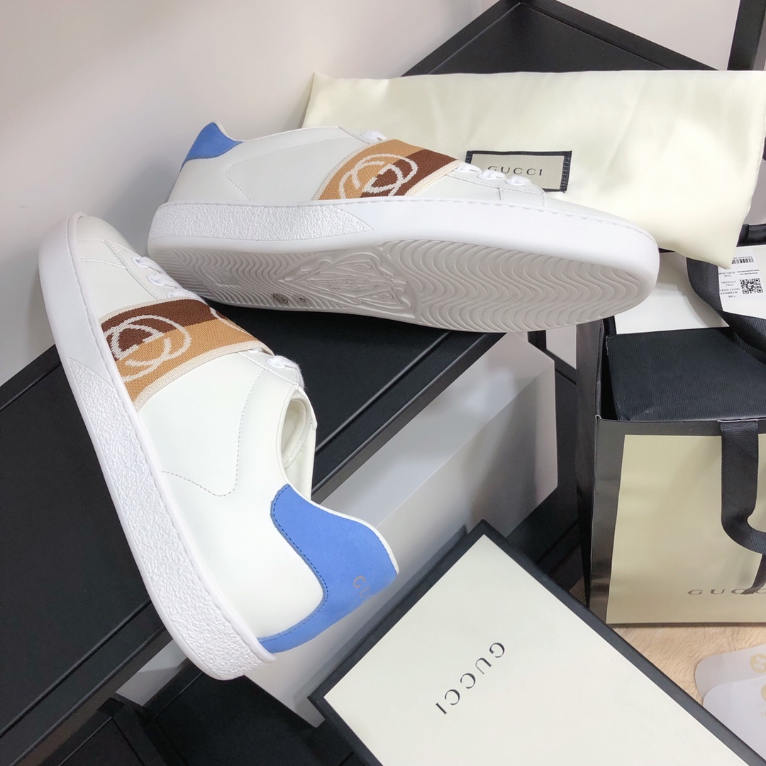 Gucci顶级版本GG情侣款小白鞋近
