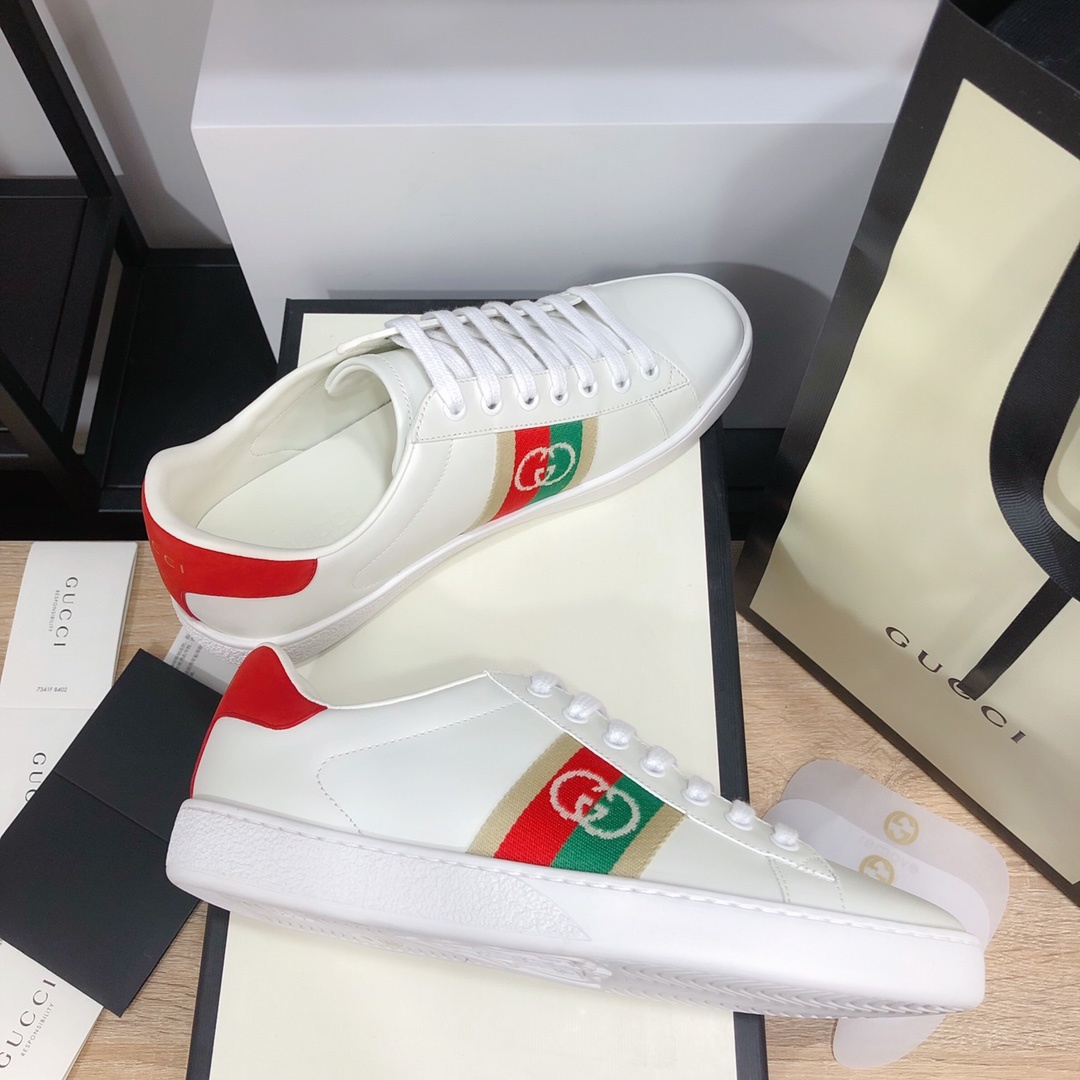 Gucci顶级版本GG情侣款小白鞋近
