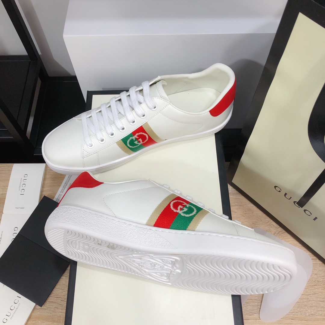 Gucci顶级版本GG情侣款小白鞋近