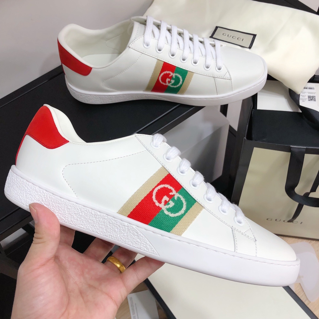 Gucci顶级版本GG情侣款小白鞋近