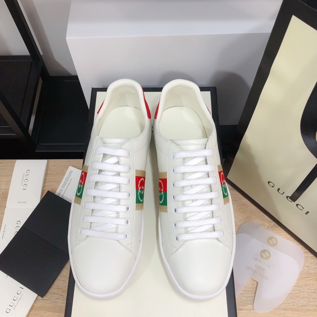 Gucci顶级版本GG情侣款小白鞋近