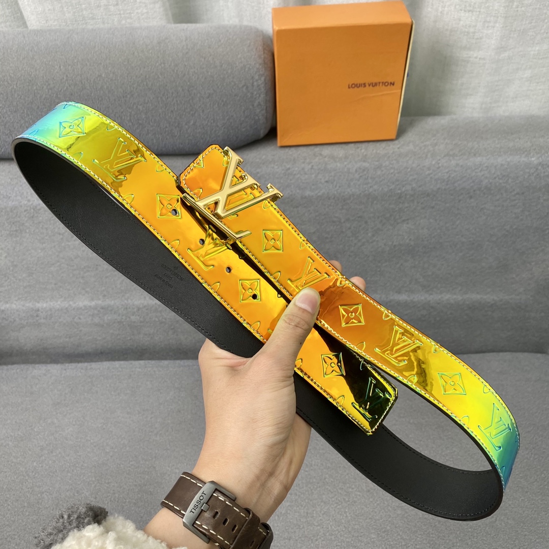 Louis Vuitton Belts Splicing Patent Leather Spring/Summer Collection