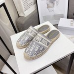 Dior Shoes Espadrilles Embroidery Cotton Hemp Rope Rubber Sheepskin Spring Collection Vintage