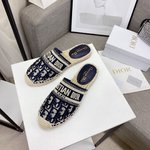 Dior Buy
 Shoes Espadrilles Embroidery Cotton Hemp Rope Rubber Sheepskin Spring Collection Vintage