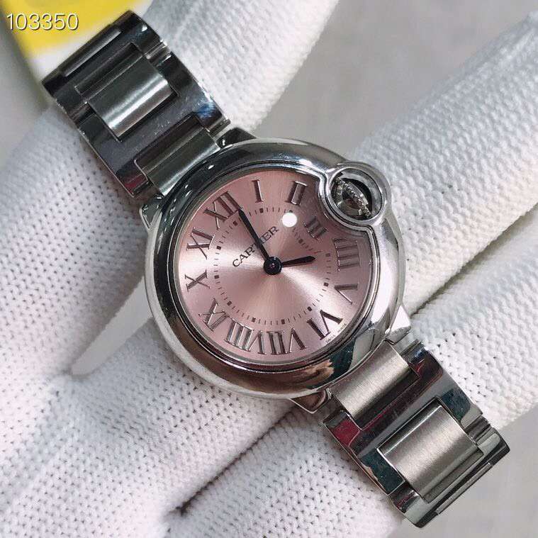 Cartier 卡地亚蓝气球系列粉色表盘28尺寸
