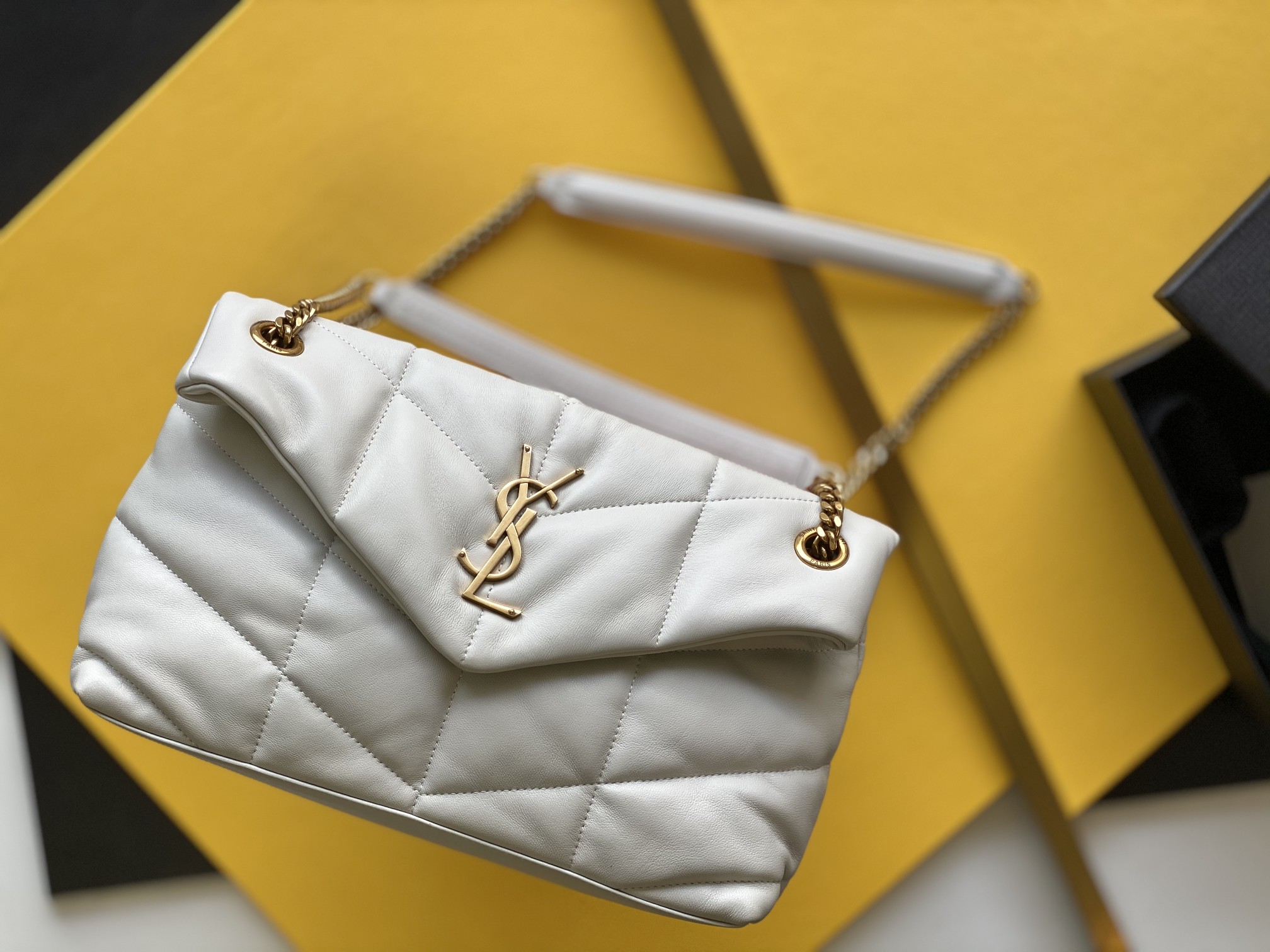 LOULOU PUFFER Quilted Lambskin Bag Chain Bag