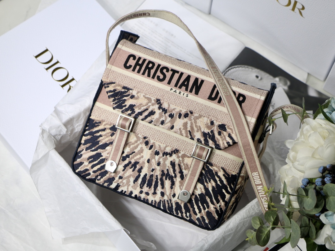 DIOR Messenger Bag Canvas Vintage Print Crossbody Backpack