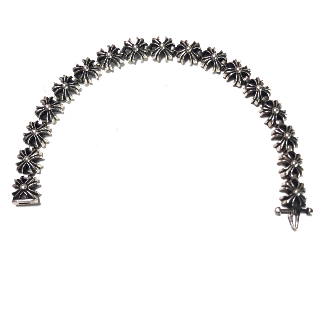 Chrome Hearts 𝐂𝐡𝐫𝐨𝐦𝐞 𝐡𝐞𝐚𝐫𝐭𝐬 克罗心侧十字花手链lasa同款