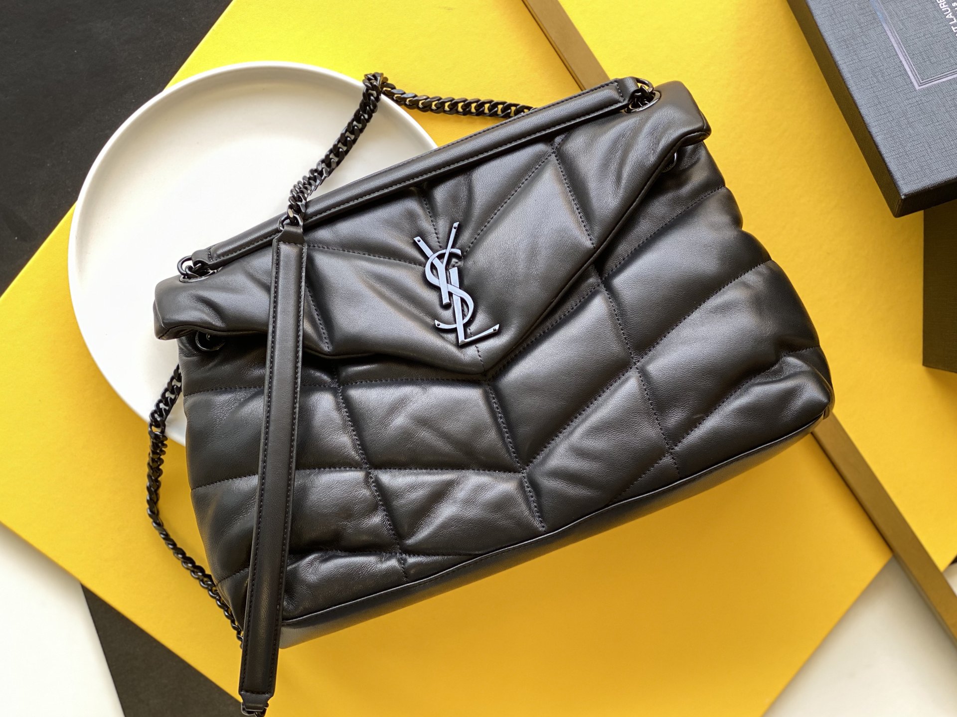 Sac LOULOU PUFFER en agneau matelassé avec chaîne