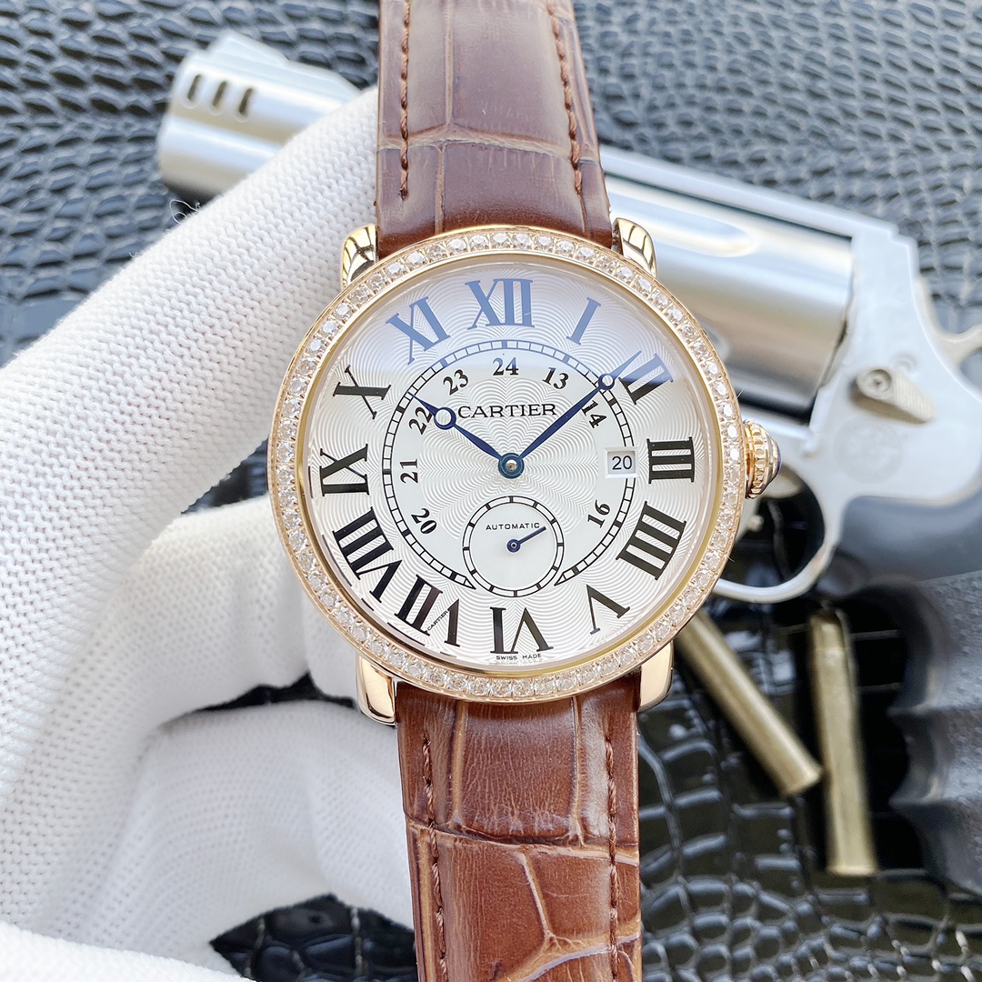 カルティエ 2針半爆款男表 - 高級自動機械時計