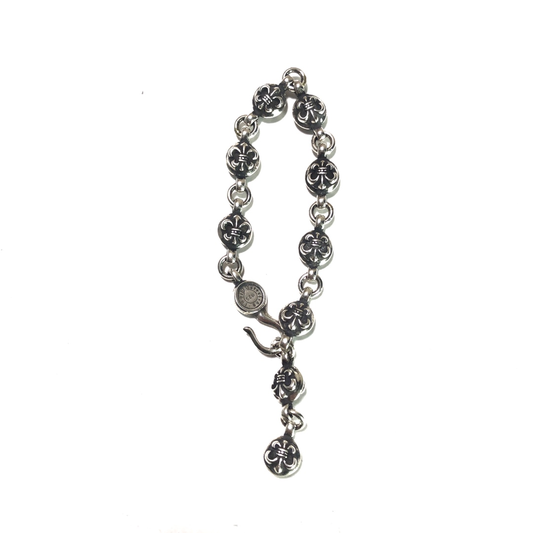 Chrome Hearts 𝐂𝐡𝐫𝐨𝐦𝐞 𝐡𝐞𝐚𝐫𝐭𝐬克罗心圆球船锚花手链