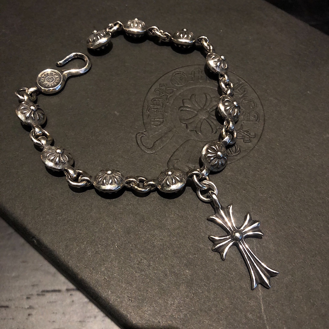 Chrome Hearts 新品上架𝐂𝐡𝐫𝐨𝐦𝐞 𝐡𝐞𝐚𝐫𝐭𝐬 克罗心十字架手链