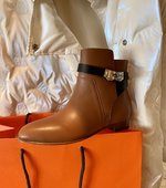Hermes Kelly Short Boots Black Brown Coffee Color Winter Collection