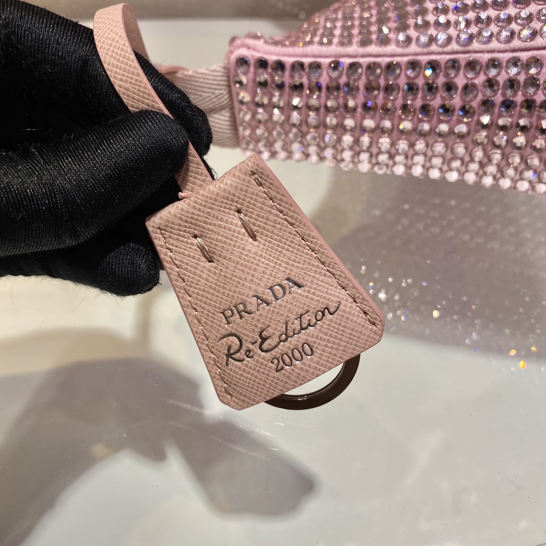 PRADA普拉达水钻Hoboؔ迷你手袋1NE515