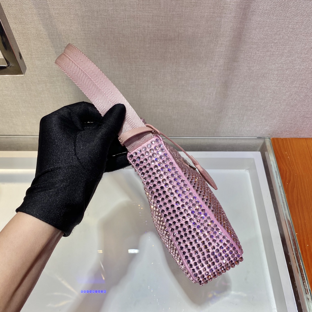 PRADA普拉达水钻Hoboؔ迷你手袋1NE515