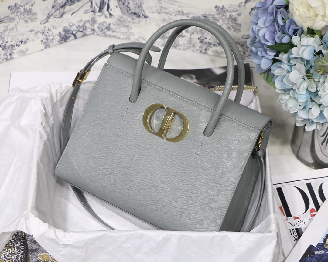Dior St Honoré большой женский сумка серый поворотная застежка CD съемный ремень