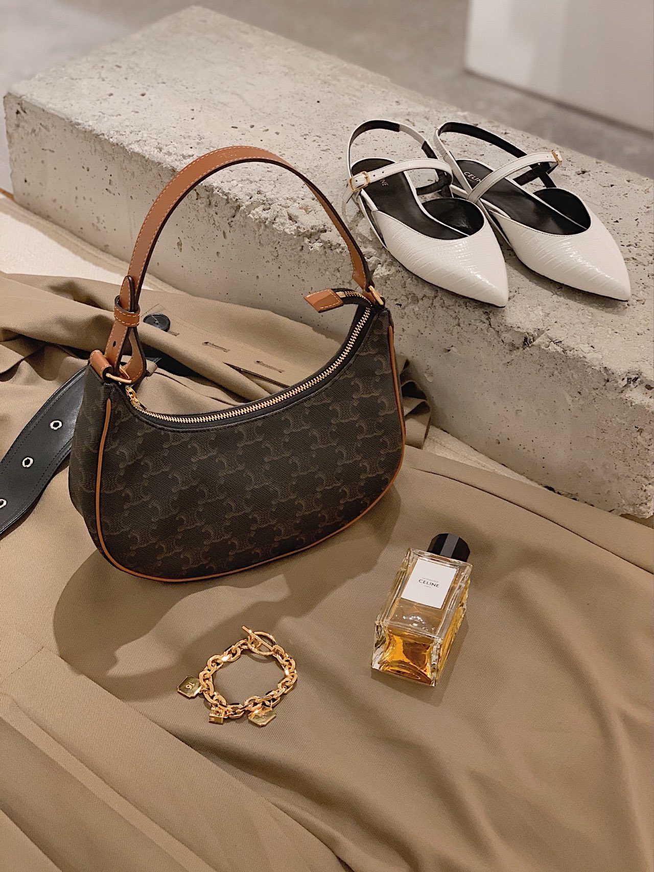 CELINE AVA 老花Ttiomphe腋下包 193952