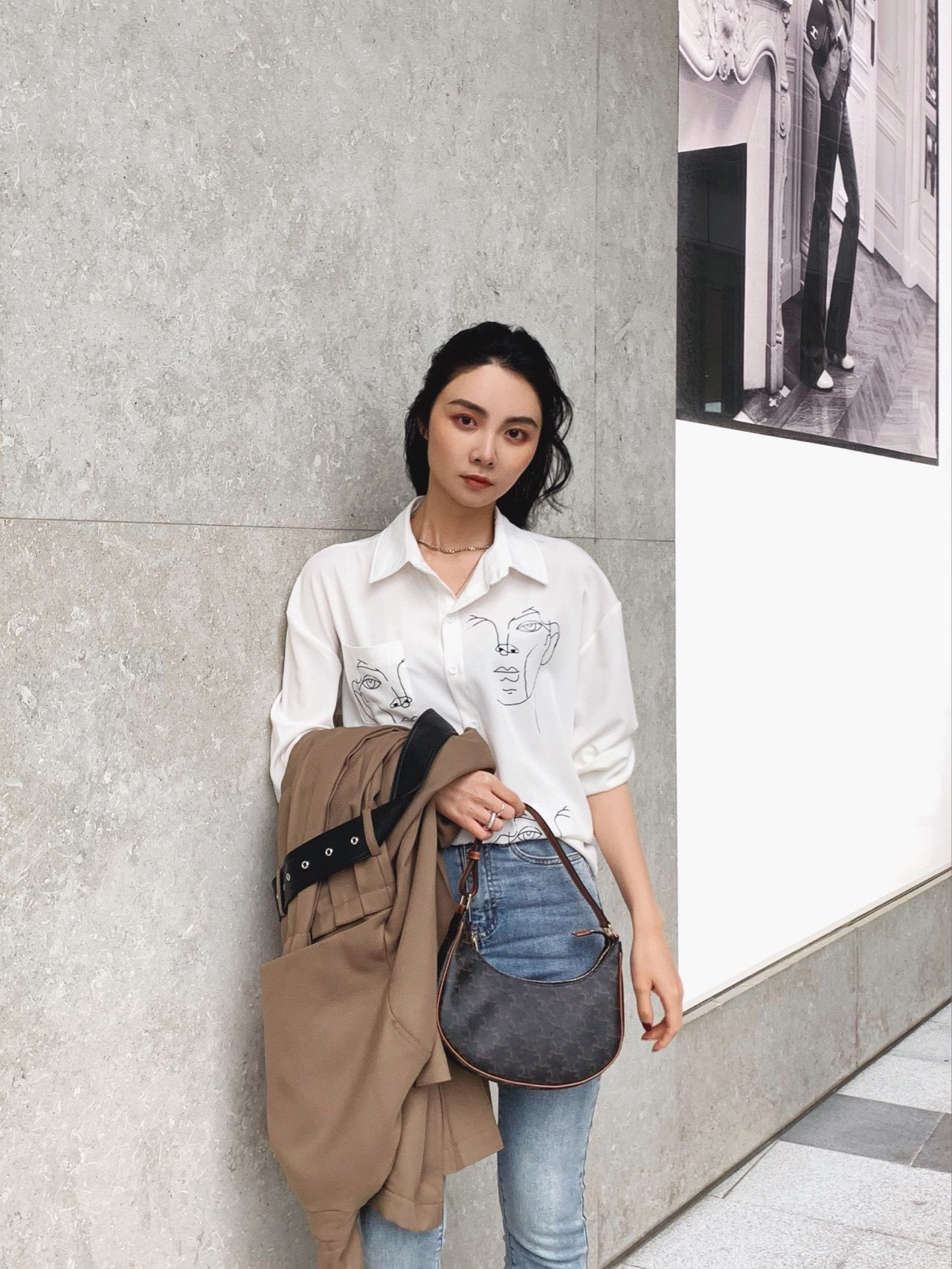 CELINE AVA 老花Ttiomphe腋下包 193952