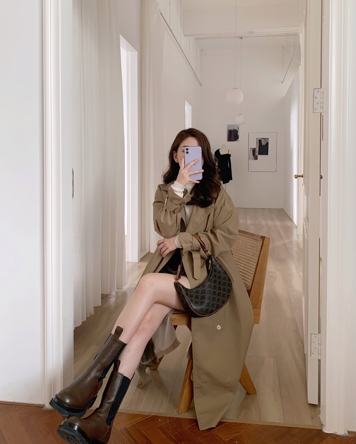 CELINE AVA 老花Ttiomphe腋下包 193952