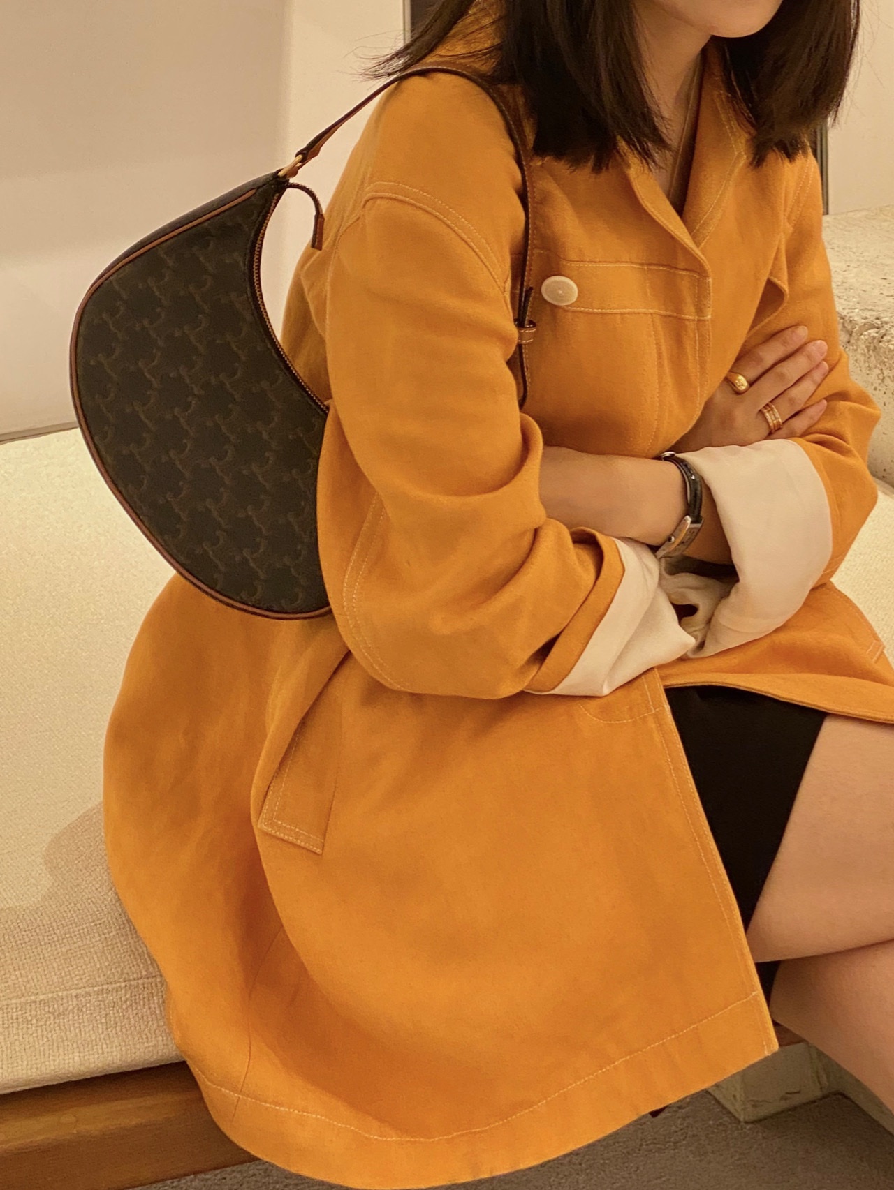 CELINE AVA 老花Ttiomphe腋下包 193952