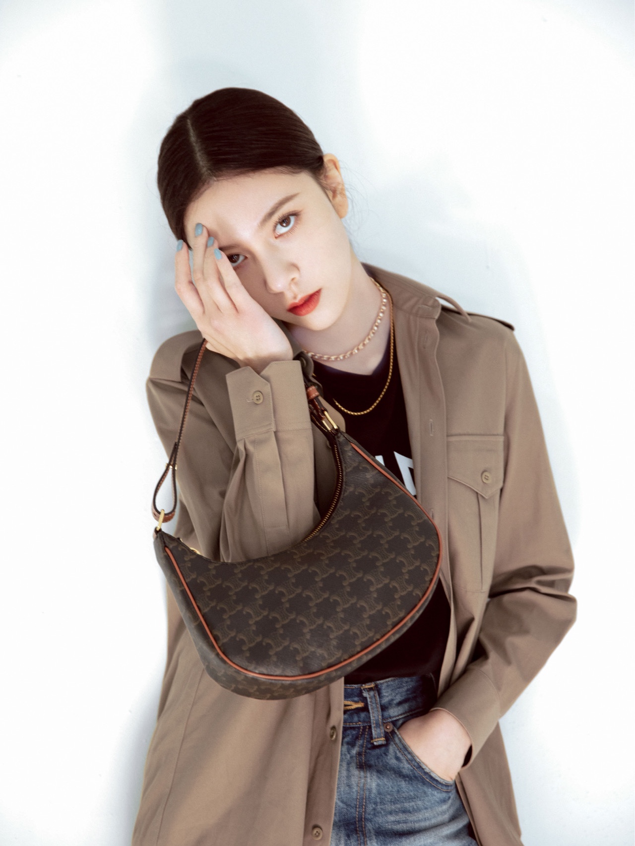 CELINE AVA 老花Ttiomphe腋下包 193952