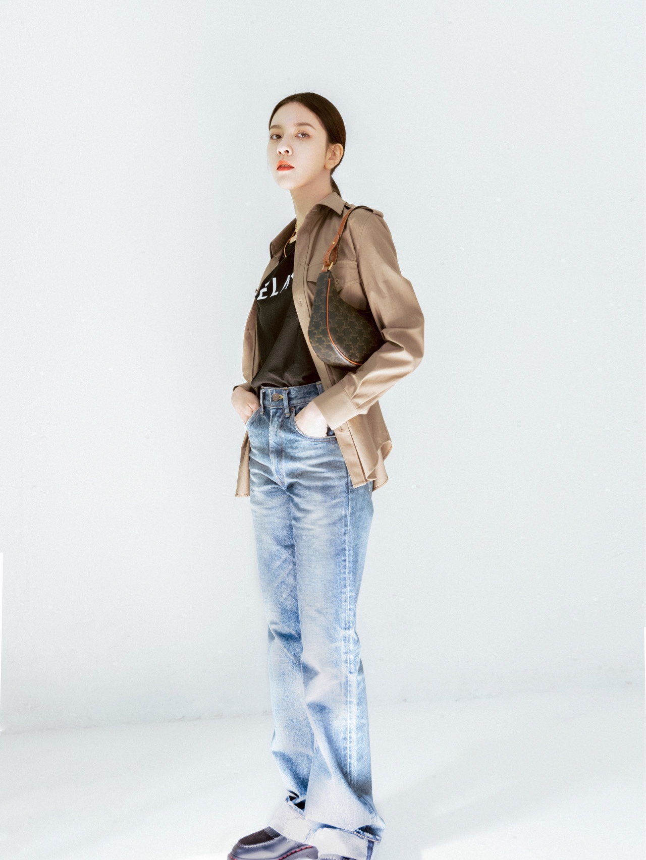 CELINE AVA 老花Ttiomphe腋下包 193952