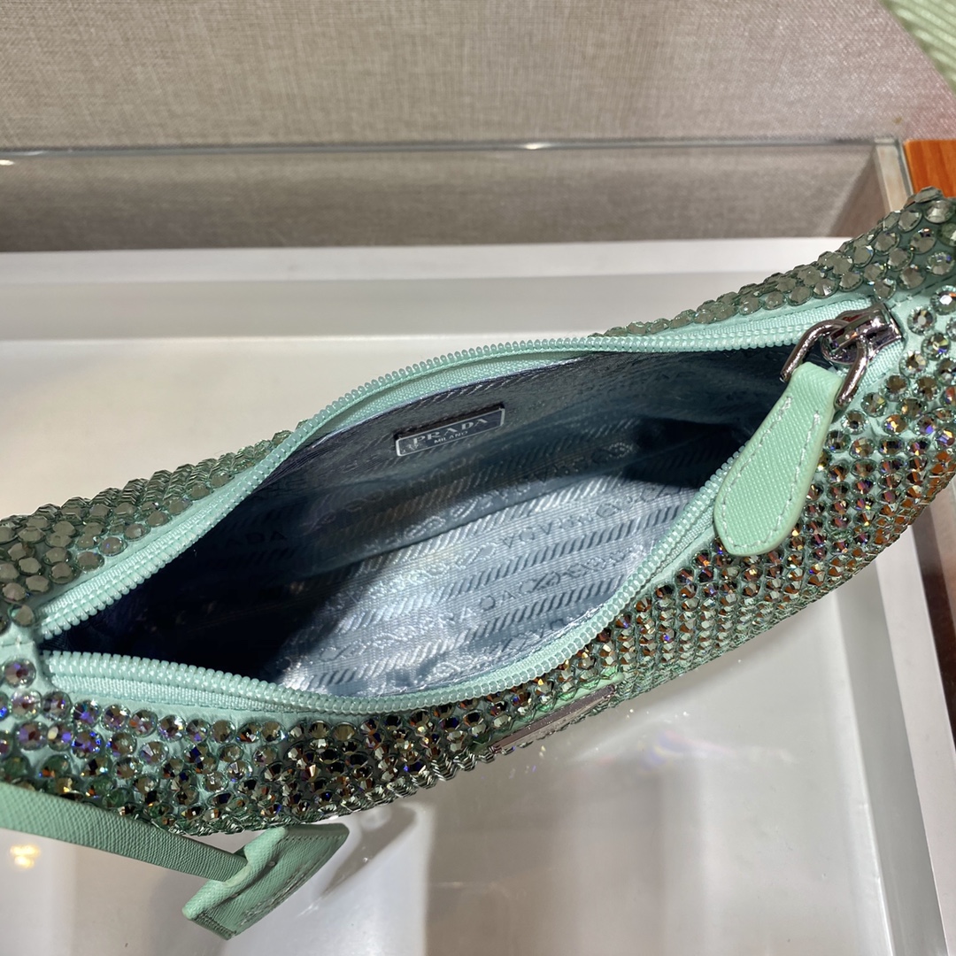 PRADA普拉达水钻Hoboؔ迷你手袋1NE515