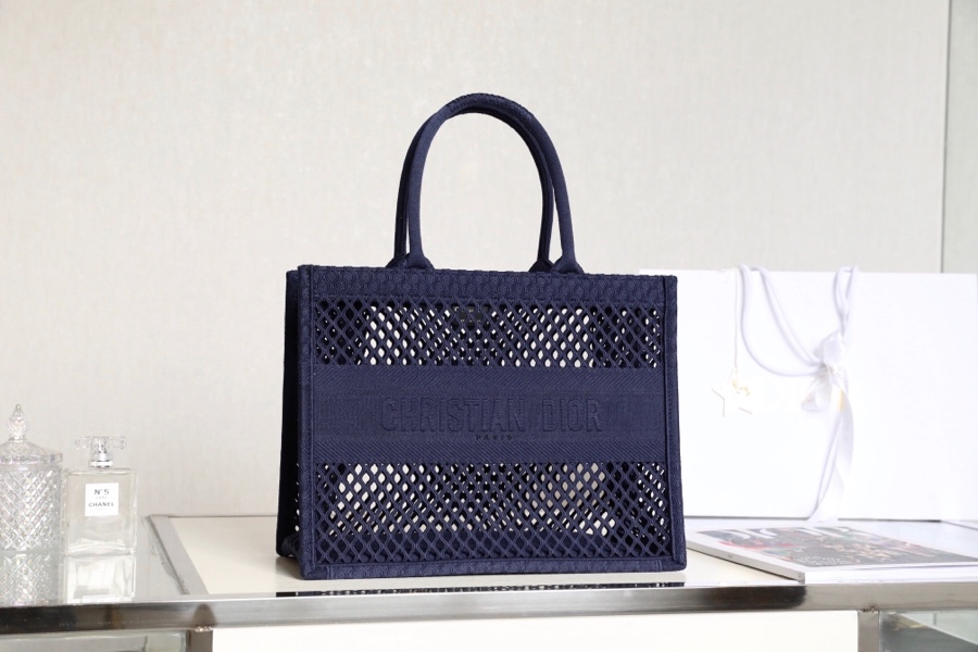Dior Book Tote Handbags Tote Bags 2023 Perfect Replica Designer
 Blue Embroidery Cotton Fabric