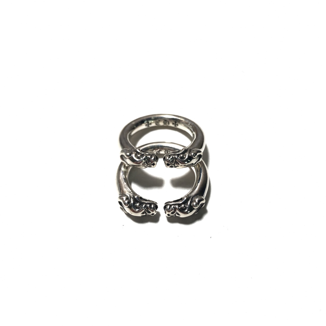 Chrome Hearts 𝐂𝐡𝐫𝐨𝐦𝐞 𝐡𝐞𝐚𝐫𝐭𝐬 克罗心双龙头狗头戒指