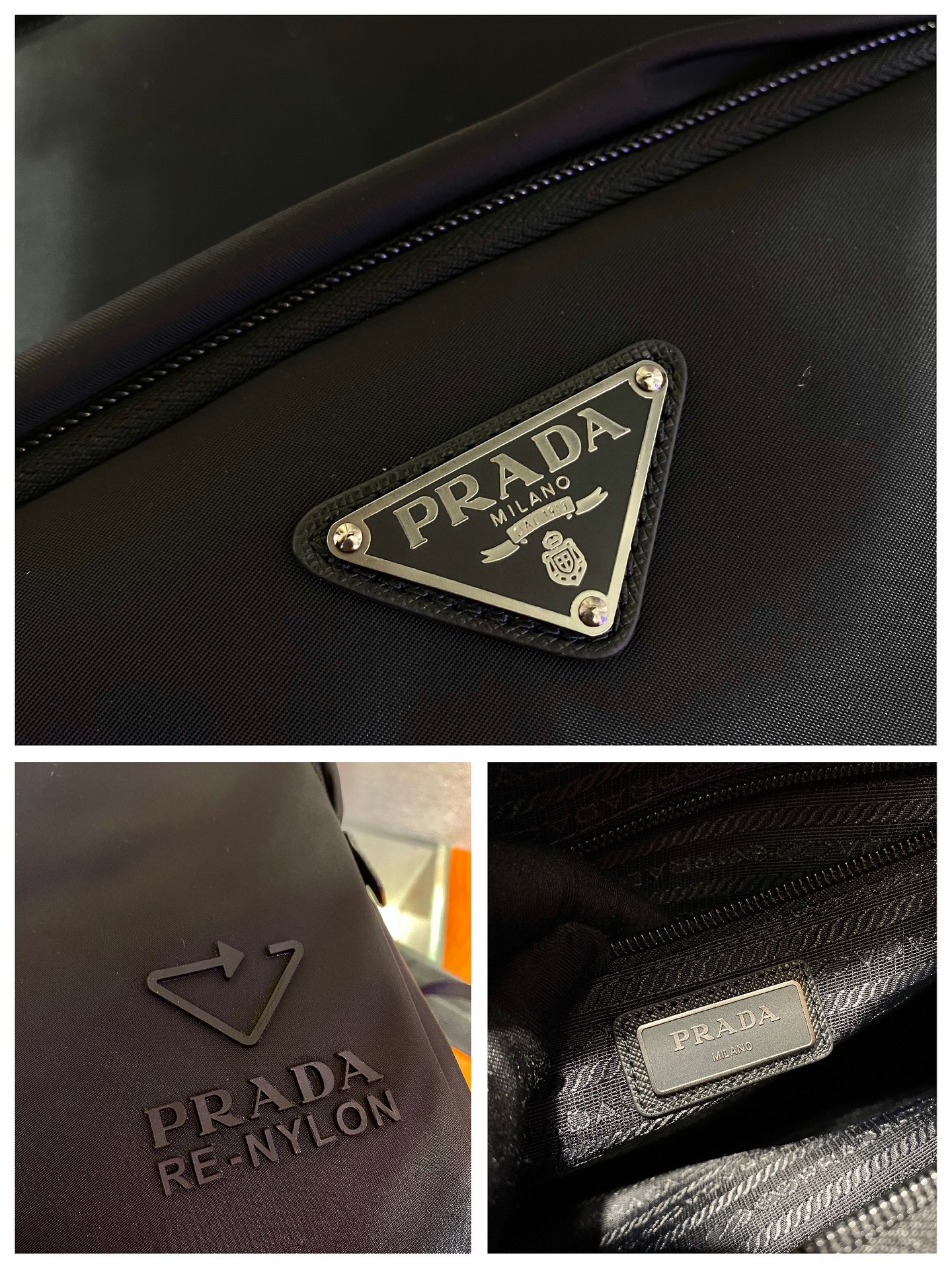 PRADA普拉达再生尼龙面料男士双肩背包2VZ081