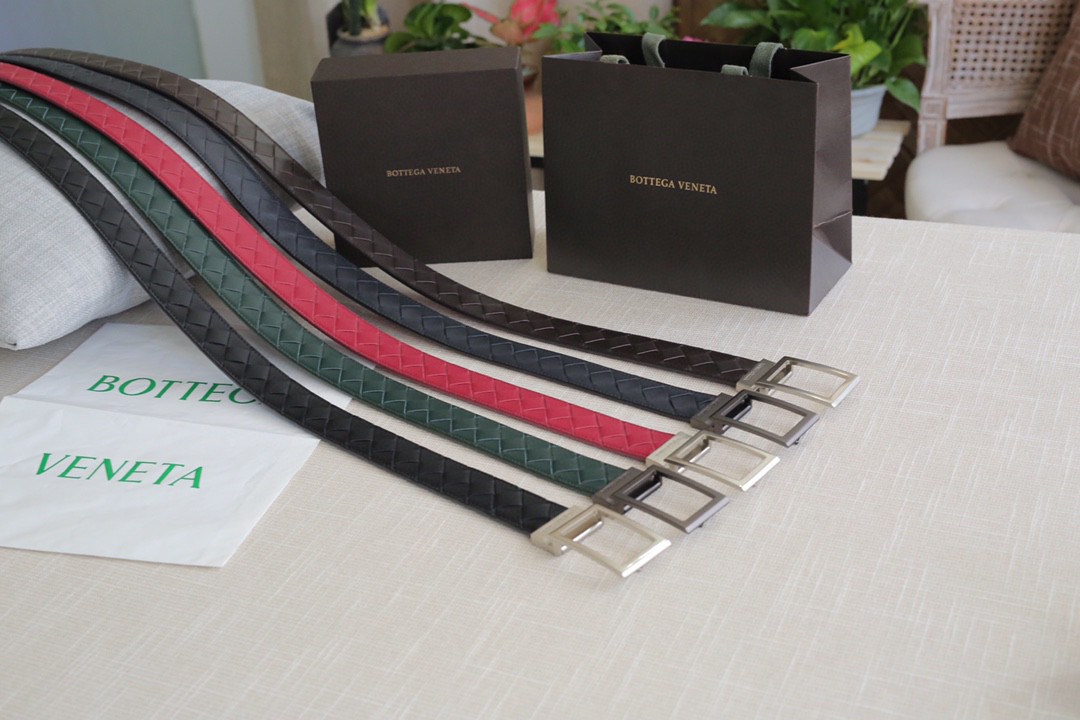 [Bottega Veneta Belts]Double sided color blocking with needle buckle On the si