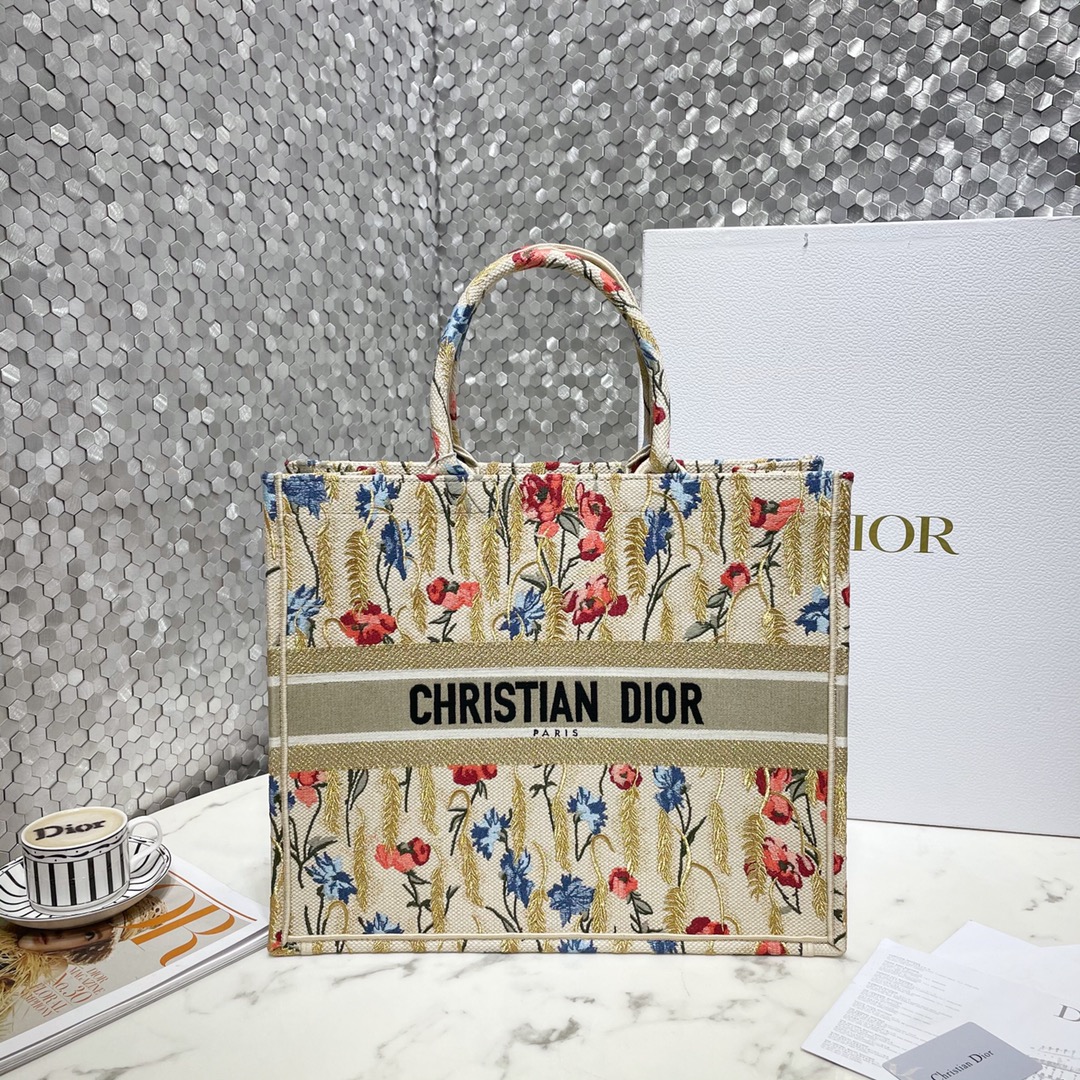 Best
 Dior Book Tote Handbags Tote Bags Beige Embroidery