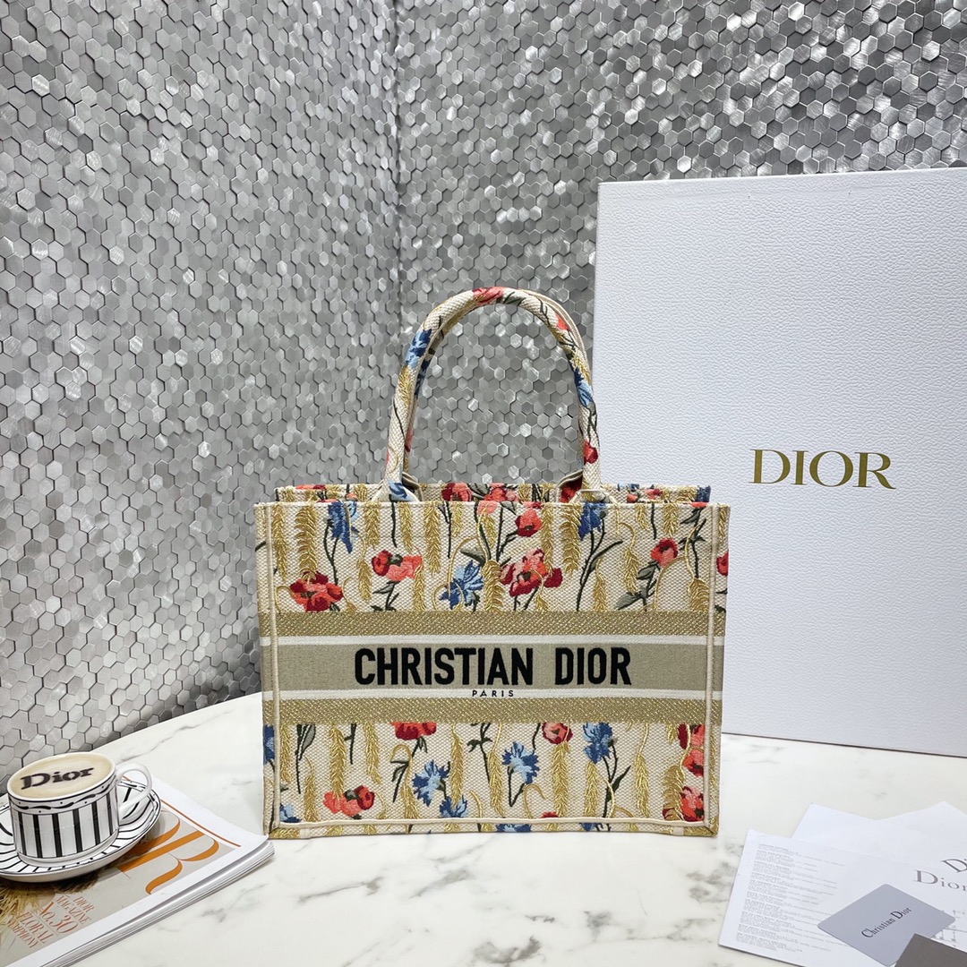 Dior Book Tote Handbags Tote Bags Beige Embroidery