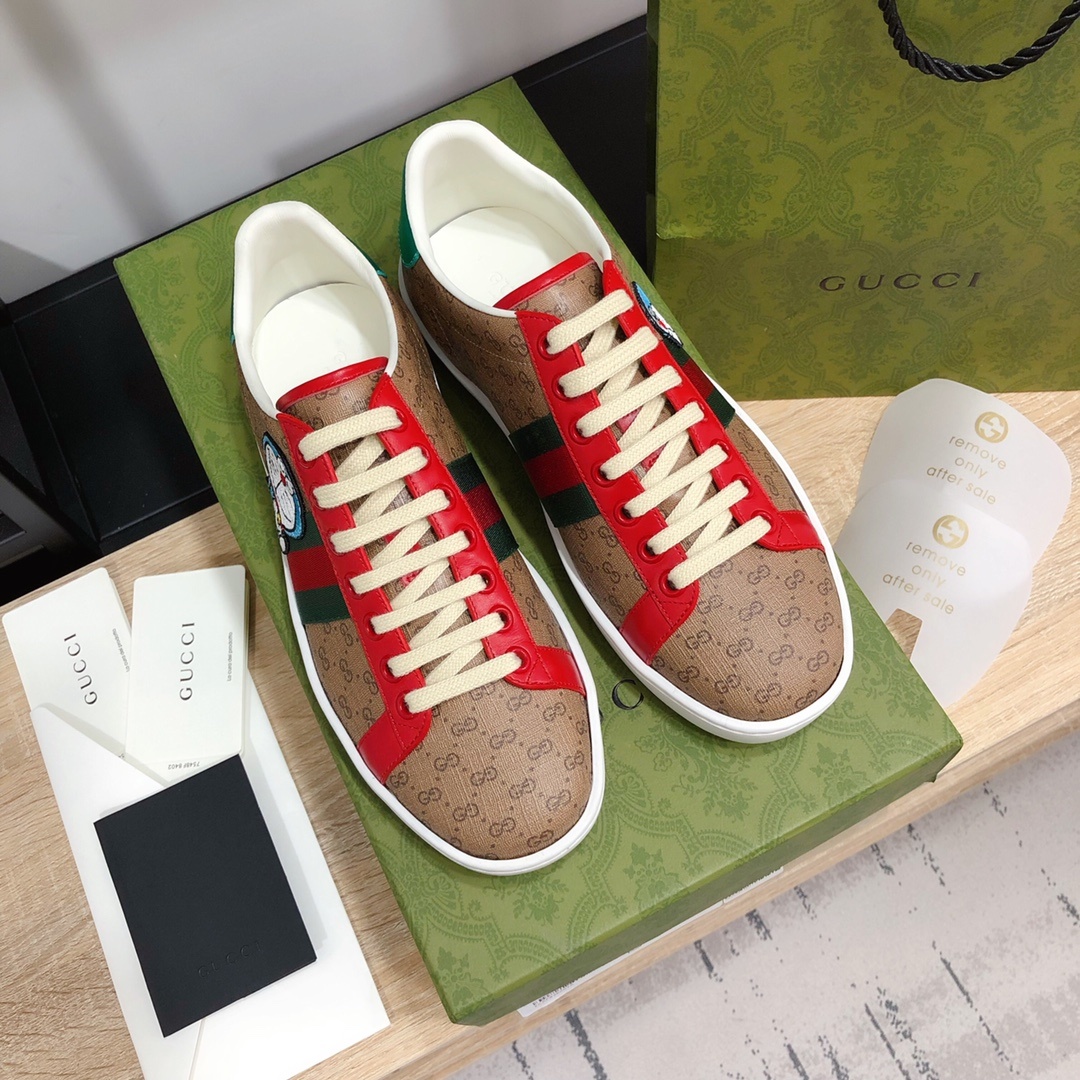 Gucci顶级版本GG情侣款小白鞋近