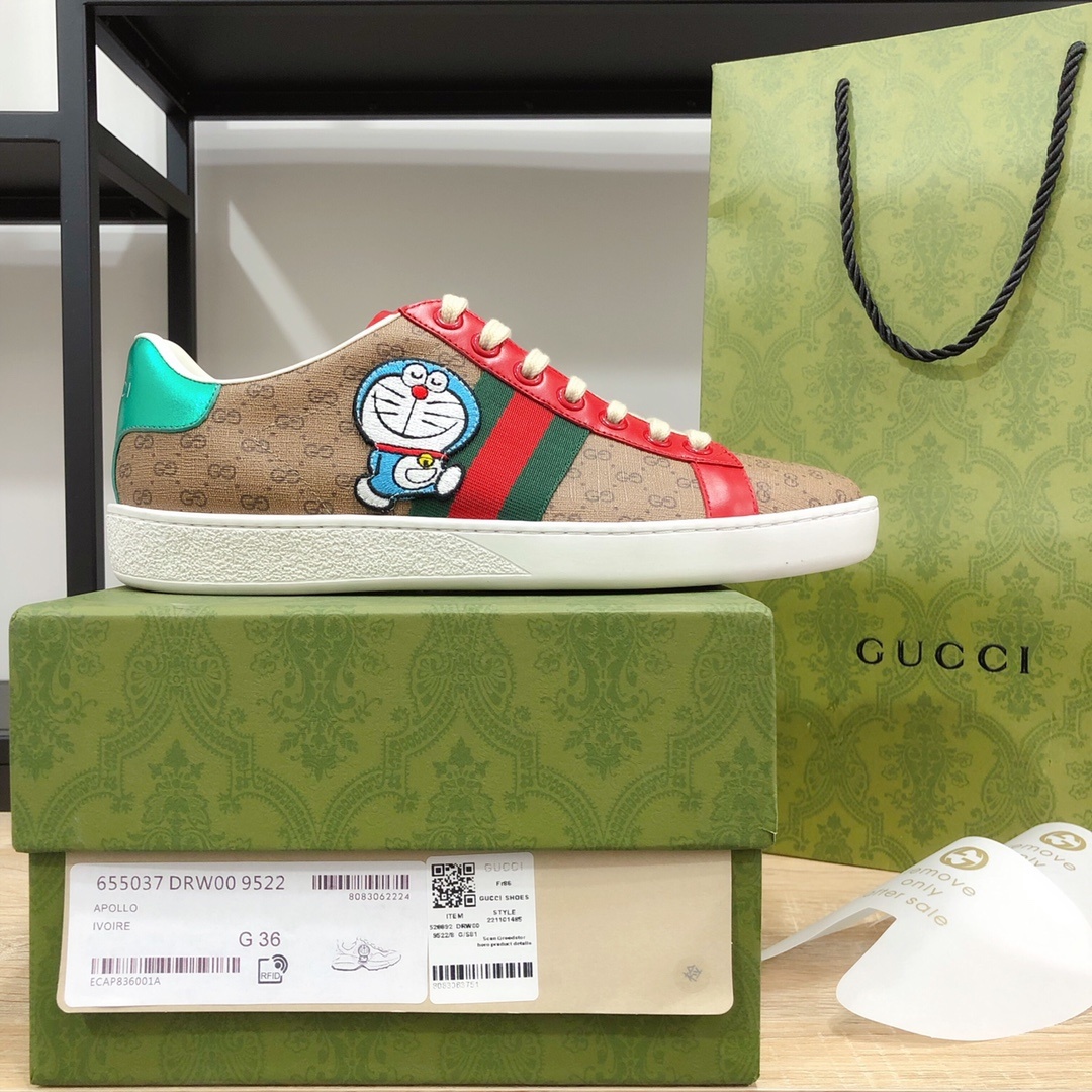 Gucci顶级版本GG情侣款小白鞋近