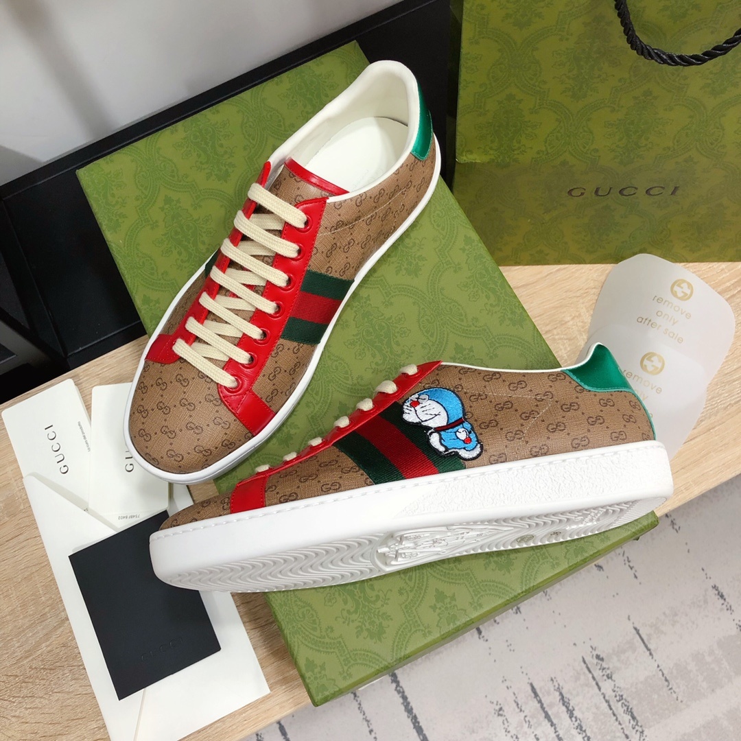 Gucci顶级版本GG情侣款小白鞋近