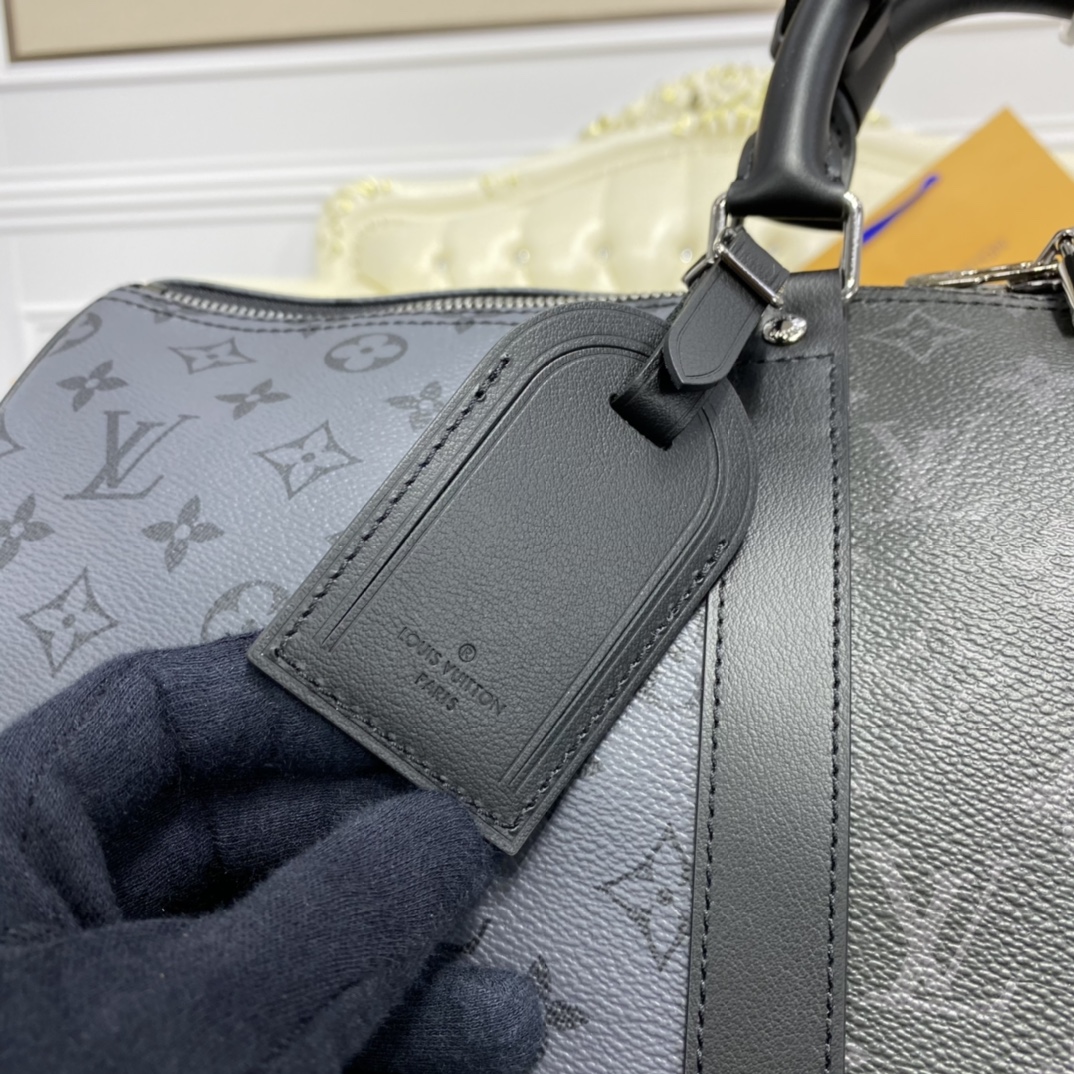 Louis Vuitton LV Keepall Travel Bags Black Monogram Canvas M45392