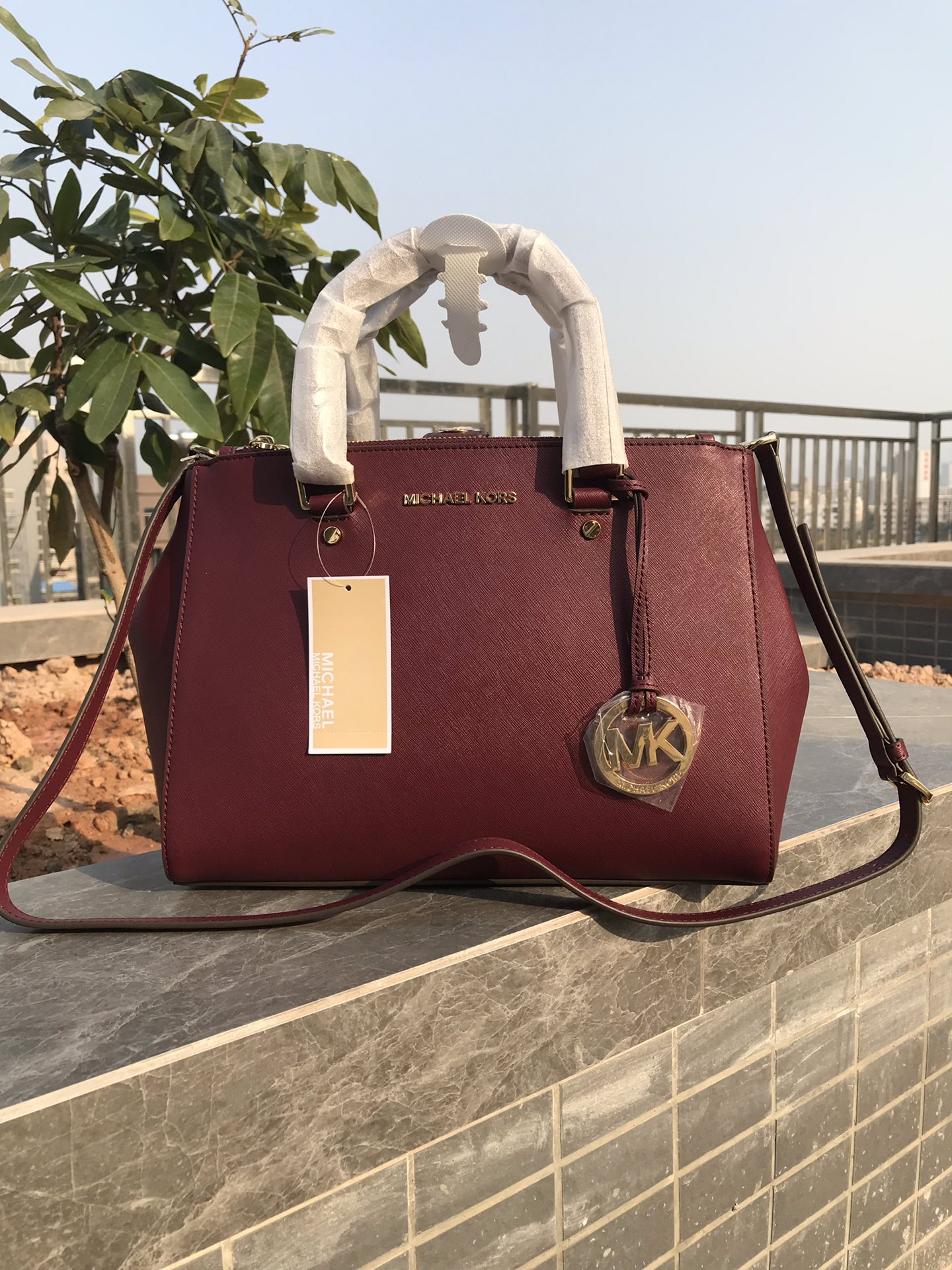 Michael Kors MK纯原中号双拉 杀手包 款 十字纹牛皮 （手提 单肩 斜挎）均可